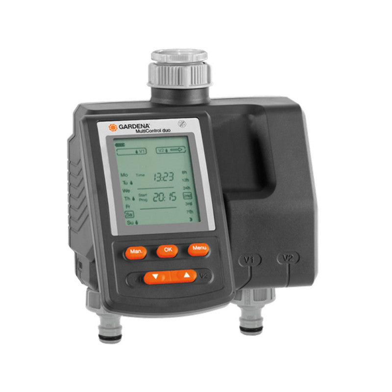 Programmateur d'arrosage GARDENA MultiControl Duo - 3 arrosages par jour - 1min à 3h