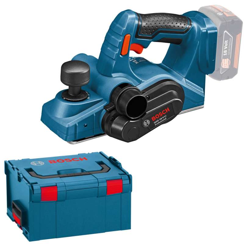 Rabot sans-fil BOSCH 06015A0300 - GHO 18 V-LI Professional + L-Boxx (vendu sans batterie)