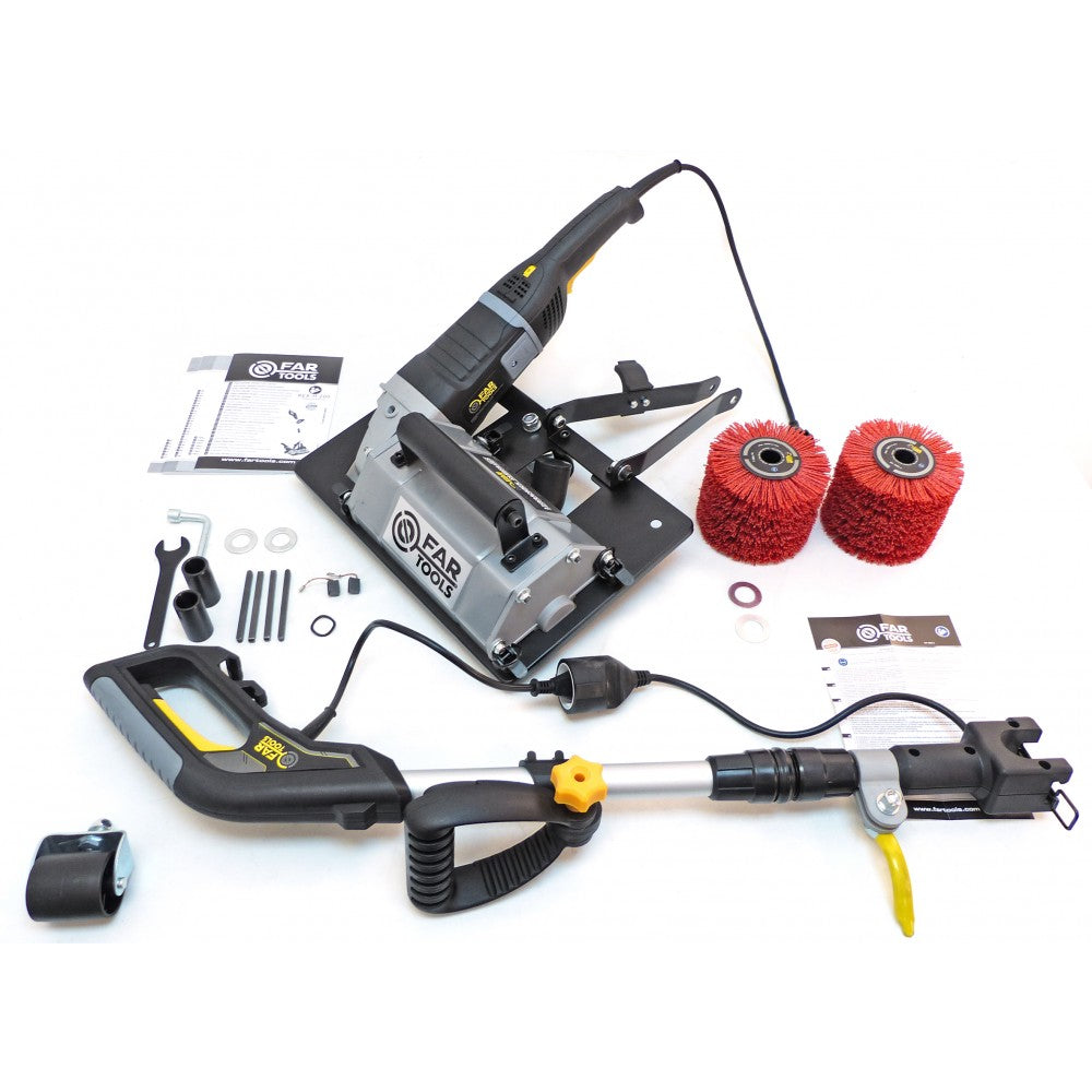 REX-H 200 Rénovateur sur pied FARTOOLS Puissance 1800 W, Diamètre de l'abrasif 120 MM, Longueur de l'abrasif 2x100 MM, Vitesse de rotation 900/3000 TR/MIN, Récupérateur de poussières Collecteur ,