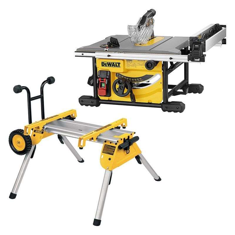 Scie sur table Ø210mm 1850W DEWALT DWE7485RS-QS avec piètement à roulettes DE7400