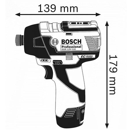 Visseuse à chocs BOSCH GDR 12V-110 Professional 12V couple 110Nm (vendu sans batterie)