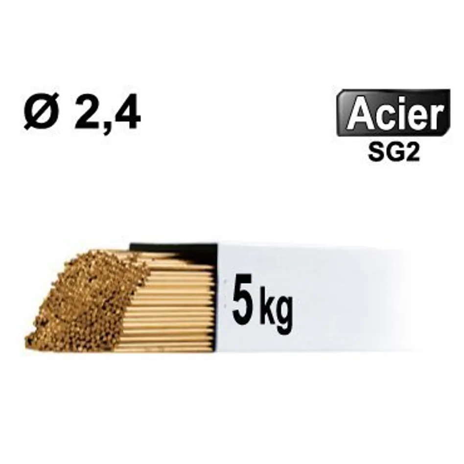 Baguettes acier SG2 Ø 1,6 mm / L. 1 m  Étui 5 kg GYS 087019