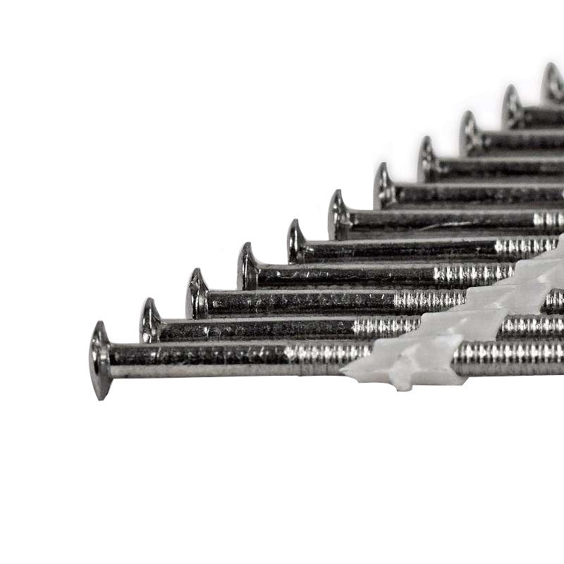 Pointes en Bandes 34° Tête Bombée 50 x 2.8 mm Inox A4 Annelée Liaison Plastique NORFIX NFX11411