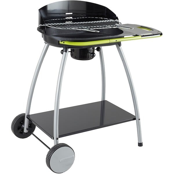 Barbecue Charbon Cook'in Garden ISY Fonte 2 avec Chariot et Tablette Latérale - Grille 52 x 36 cm