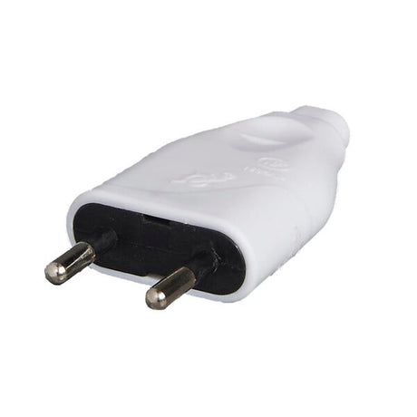 Fiche électrique mâle 2 pôles 6A couleur blanc
