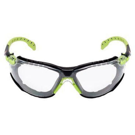 Lunettes 3M™ Solus™ 1000 traitement Scotchgard™ - Branches Vert/Noir - Joint amovible  Transparent