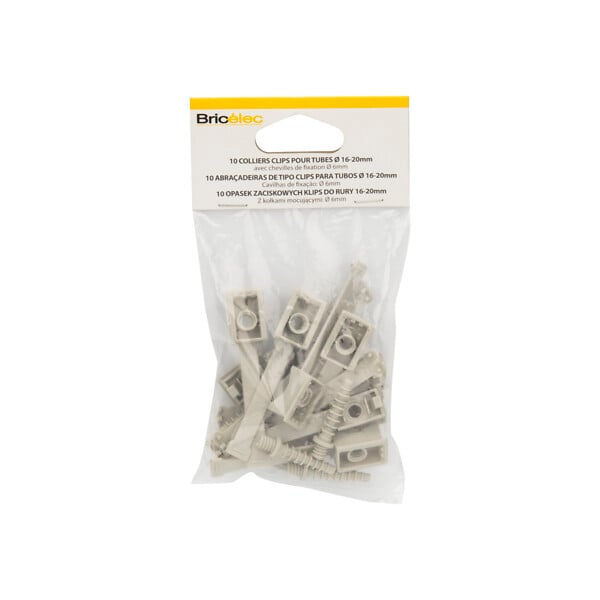 Sachet 10 colliers à clip diamètre 16 à 20 mm