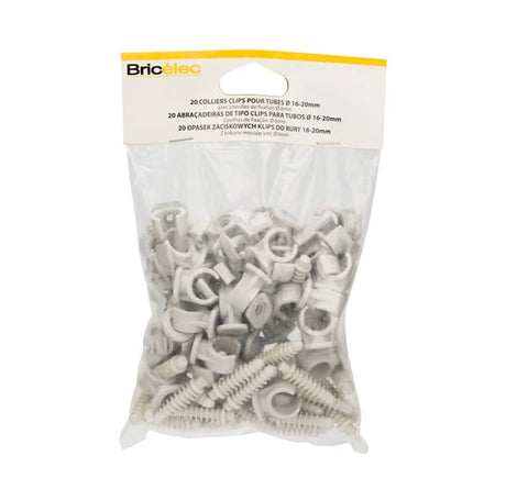 Sachet 10 colliers à clip diamètre 16 à 20 mm BRICELEC