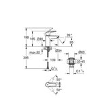 Mitigeur lavabo START GROHE 23550002 FastFixation - bec droit - taille S - chrome