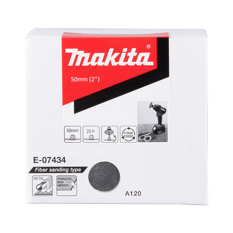 25 Disques abrasifs oxyde d'alumine MAKITA E-07434 50mm A120