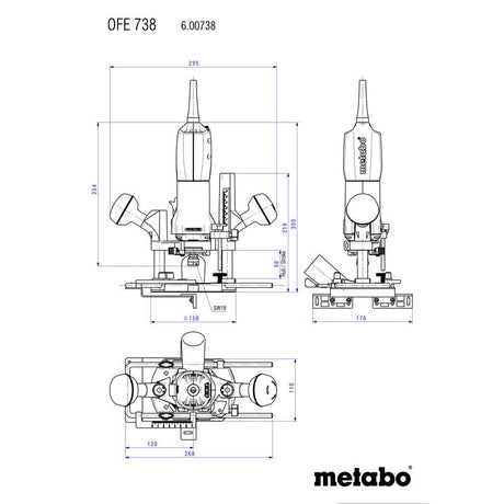 Défonceuse METABO 8mm filaire 710W OFE 738