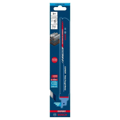 3 Lames scie sabre BOSCH EXPERT 2608900369 Carbure Endurance Métal 225mm