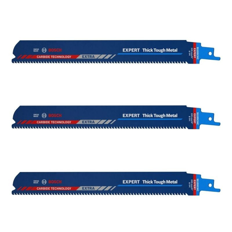 3 Lames scie sabre BOSCH EXPERT 2608900369 Carbure Endurance Métal 225mm