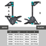 Serre joint 1 main PRO MAX 300mm - WOLFCRAFT - 3071000
