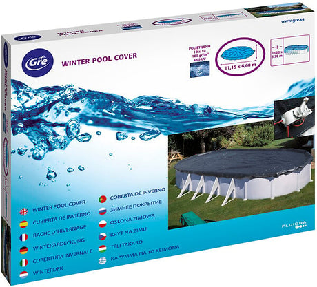Bâche hivernage tendeur piscine ovale - 5x3m - 120g-m2