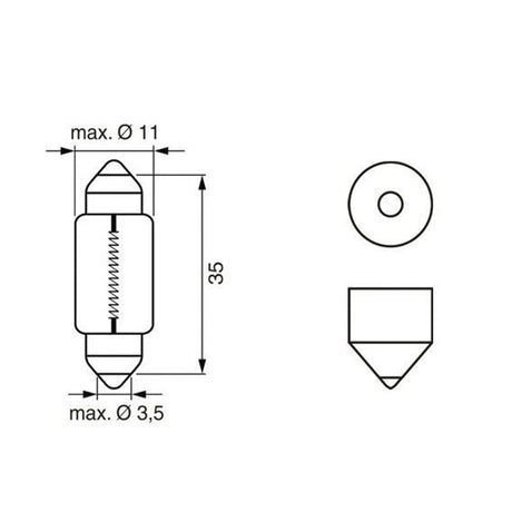 Pack de 2 Ampoules BOSCH 1987301004 C5W Pure Light 12V 5W