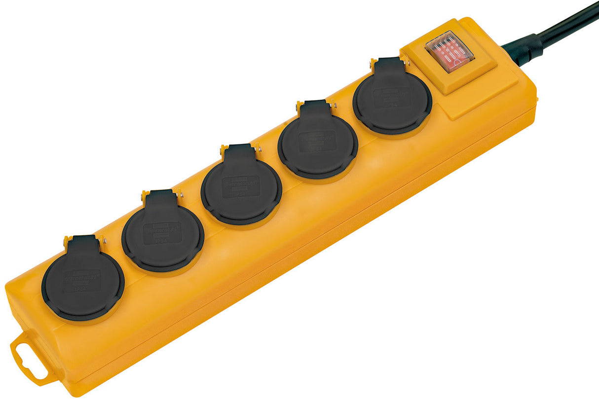 Super-solid - socle 5 prises jaune interrupteur et volet - ip54 - BRENNENSTUHL - 1159901215