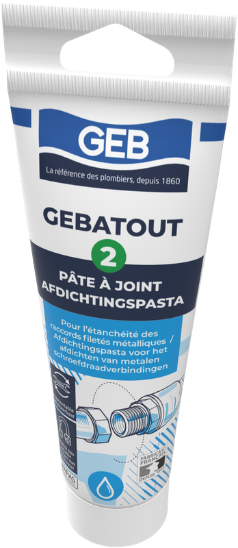 Pâte à joint non durcissante GEB Gebatout 2 pour raccords filetés métalliques 125ml - GEB - 103981