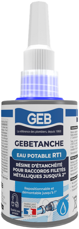 Résine d'étanchéitée RT1 GEB pour raccords filetés métalliques coniques 75ml