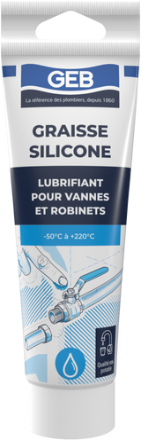 Graisse Silicone GEB lubrifiant pour robinetteries et sanitaires tube de 125ml Blanc