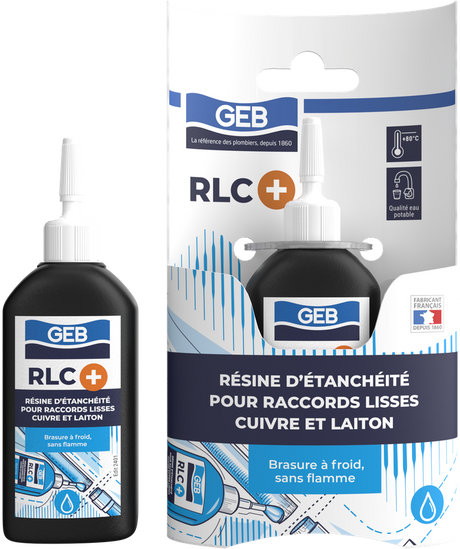 Résine anérobie GEB RLC+ pour le raccordement sans flamme d'une installation en cuivre et laiton 30ml