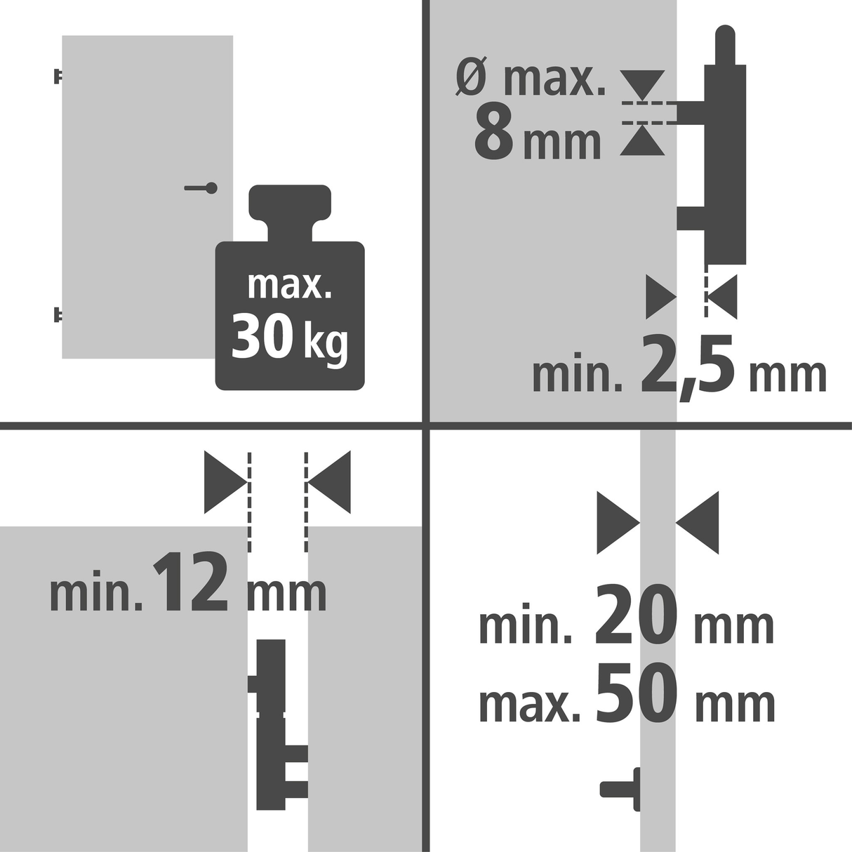 Kit de pose pour porte 3pcs - WOLFCRAFT - 3674000