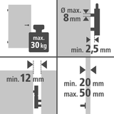 Kit de pose pour porte 3pcs - WOLFCRAFT - 3674000