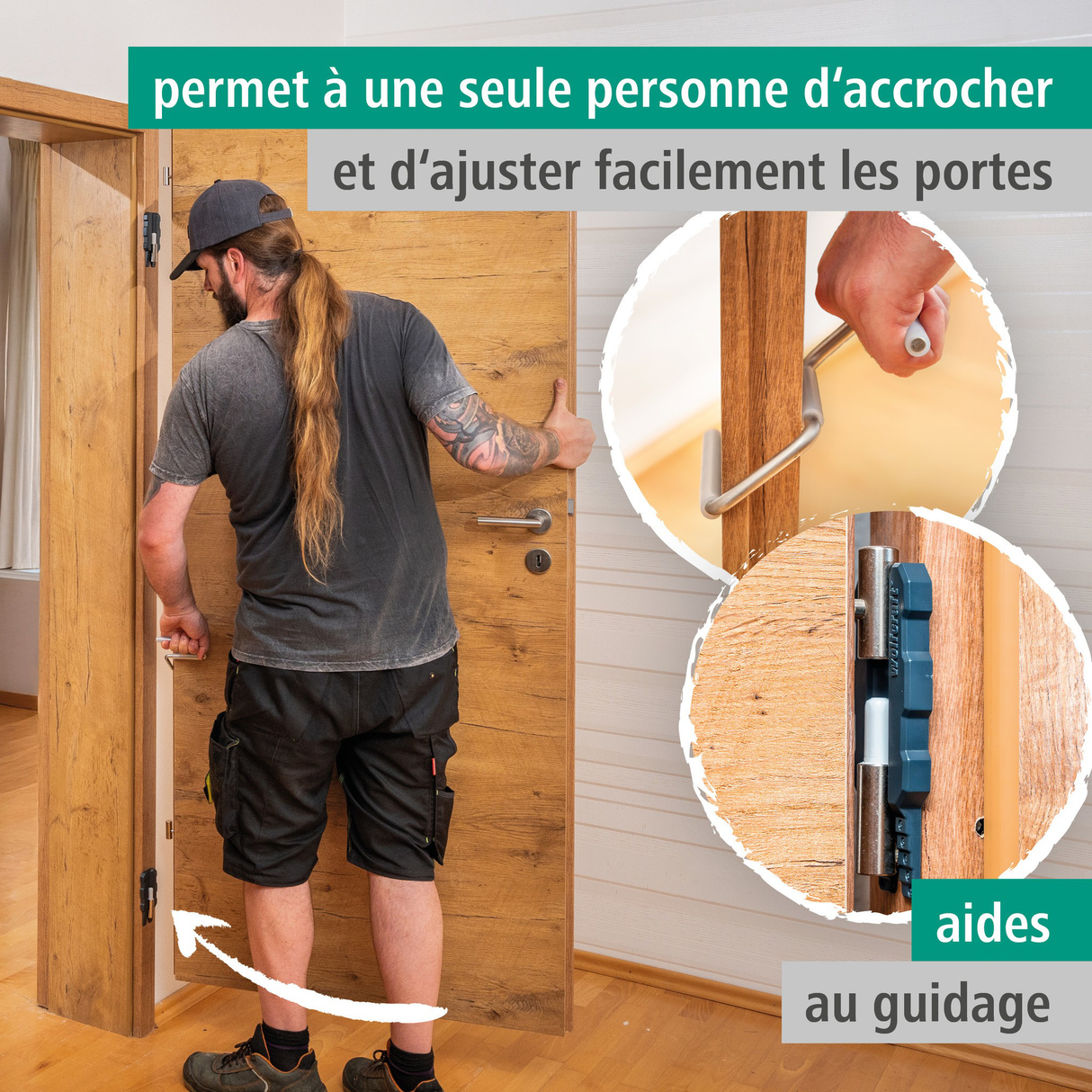 Kit de pose pour porte 3pcs - WOLFCRAFT - 3674000