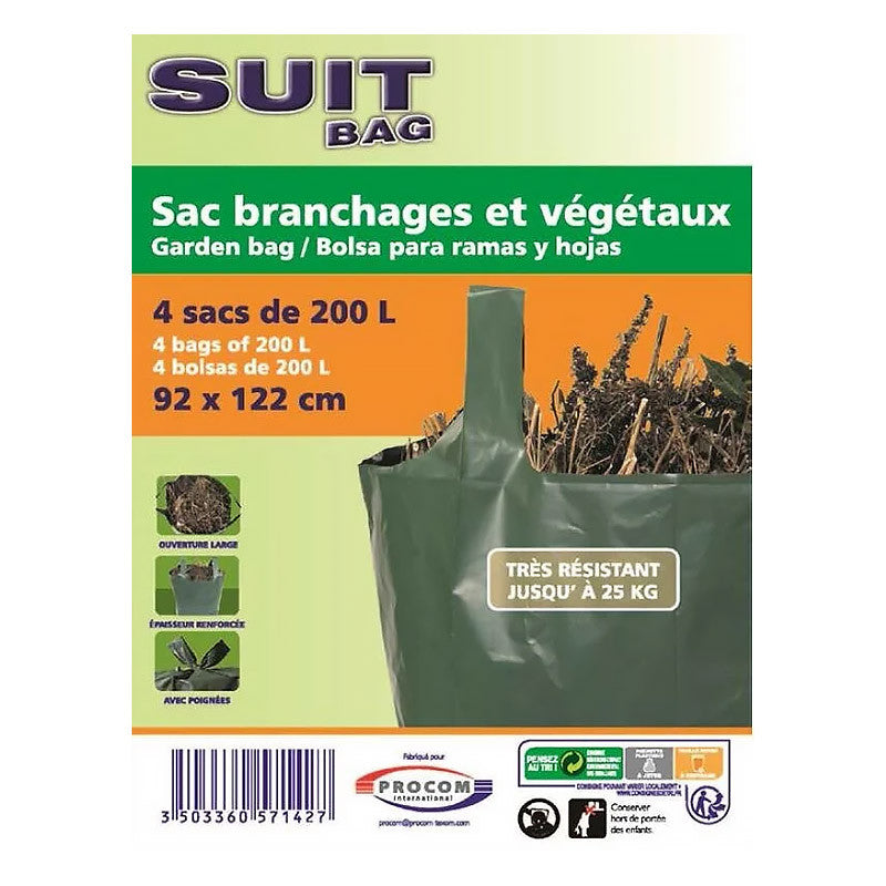 4 Sacs 4x200L branchage et végétaux