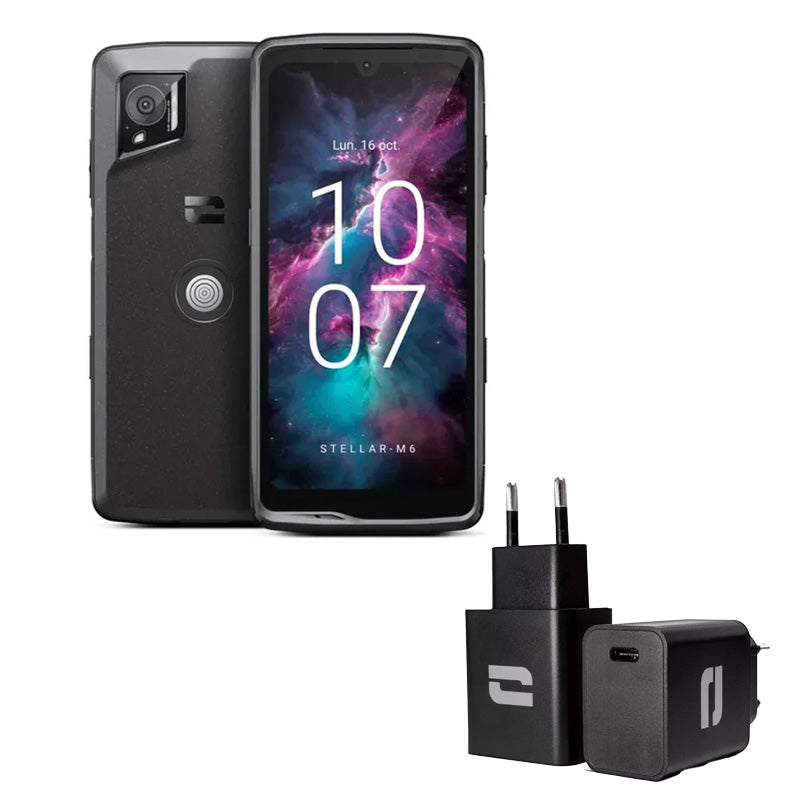Pack Smartphone STELLAR M6 CROSSCALL + vitre de protection  + tête de chargeur - P-Stellar-M6