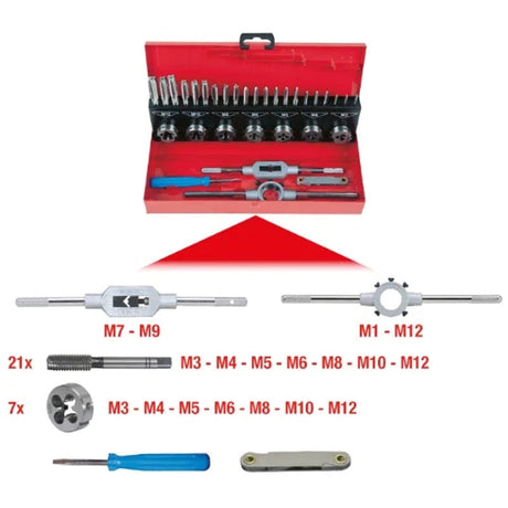 Coffret de jeux de tarauds et filières - 32 pcs  - KS TOOLS - 331.0632