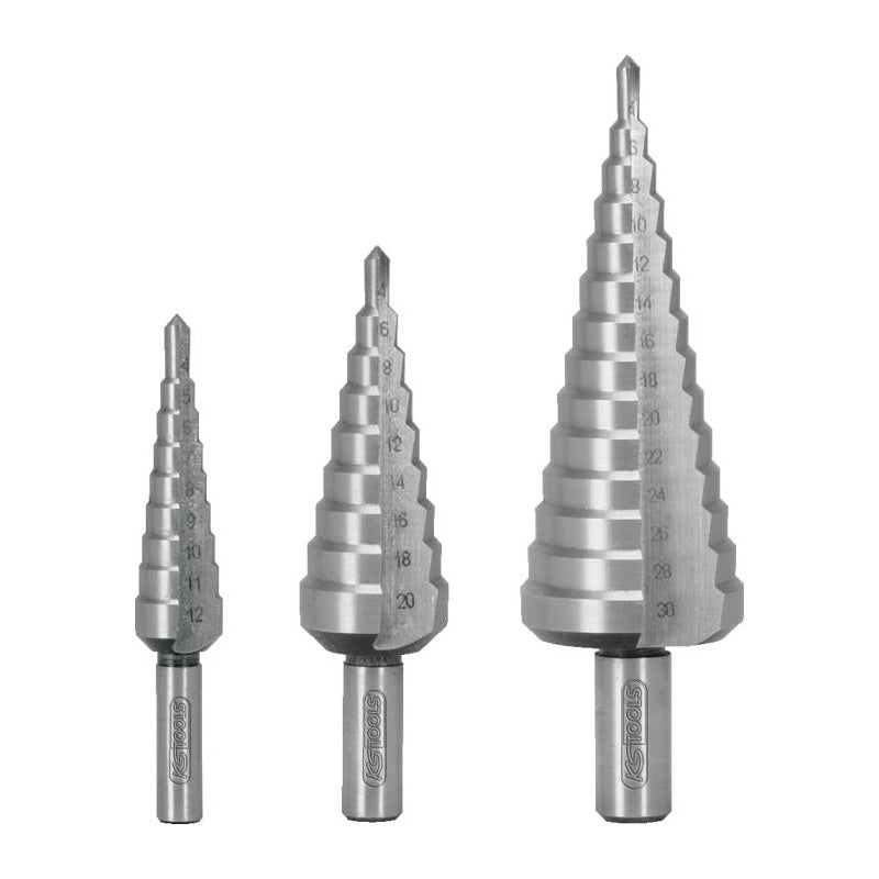 Coffret de 3 forets étagés HSS pour tôles jusqu'à 4 mm  - KS TOOLS - 330.2210
