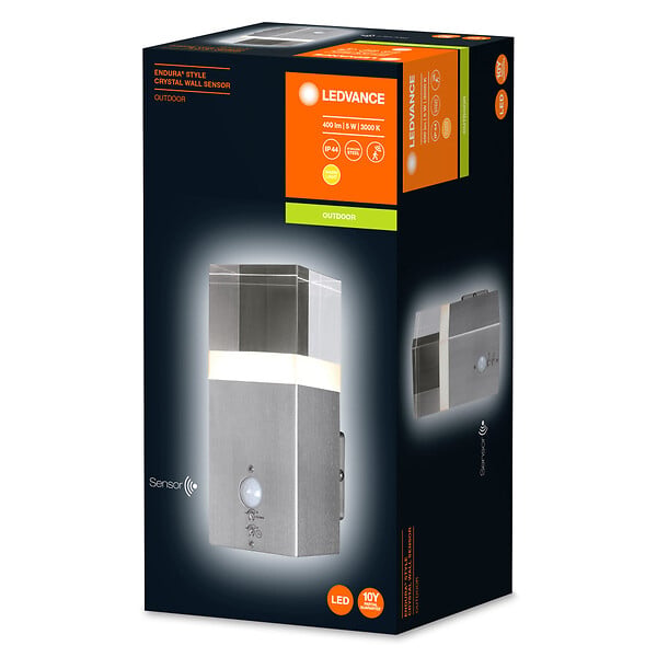 Applique LED exterieure avec détecteur de présence - Acier - 5W - 20cm