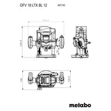 Défonceuse pince METABO 6/8/12mm OFV 18 LTX BL 12 - Pick+Mix (vendu sans batterie) + metaBOX