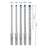 5 Forets BOSCH 2608900198 Robust Line SDS-plus-7X pour perforateur 6 6 8 8 10 mm