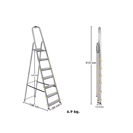 Escabeau simple en aluminium 7 marches - DRABEST - ESCA340