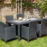 Table de jardin Melody - 160x94x74cm en résine gris anthracite -  KETER