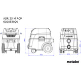 Aspirateur poussière et béton filaire METABO ASR 35 M ACP  Classe M 1400W