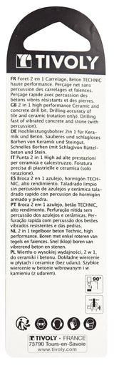 Tivoly   1 Foret Béton-Carrelage 2 en 1 Technic, Rouge, Ø 6 mm