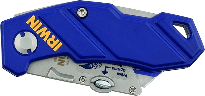 Couteau /cutter Pliant Plastique avec Lame bi-métal, Bleu/Argent - IRWIN - 10507695
