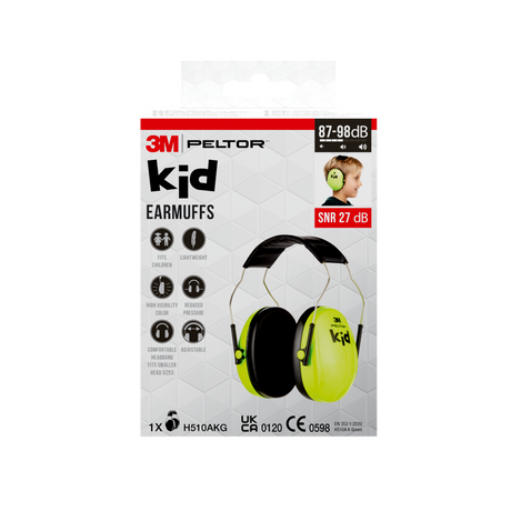 Casque de Protection Auditive 3M™ PELTOR™ Kid Vert SNR 27 dB