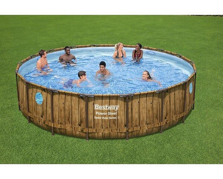 BESTWAY - Piscine tubulaire Power Steel - Ronde - D549xH122cm