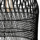 Abat-jour pour suspension Marco en rotin - ⌀ 42 cm - noir
