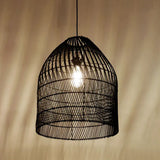 Abat-jour pour suspension Marco en rotin - ⌀ 42 cm - noir