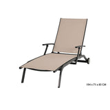 Bain de soleil inclinable avec accoudoirs - Taupe