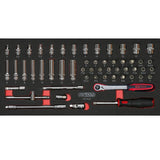 Composition d'outils 3 tiroirs pour servante, 158 pièces  - KS TOOLS - 714.0158
