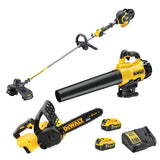 Pack 3 outils DEWALT Débrousailleuse + Tronçonneuse + Souffleur + 2 batteries + chargeur