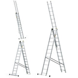 Echelle 3 éléments en aluminium 5,39m - DRABEST - ECHE809