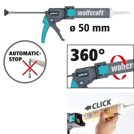 Pistolet à cartouche  WOLFCRAFT MG 310 COMPACT Pistolet à cartouche - 310 mL - 4357000