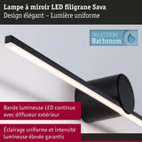 Applique Salle de Bain - Paulmann - 75410 - Sava - IP44 - 300mm - 4,2W - 250lm - 3000K - Noir